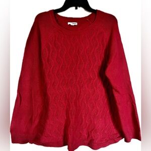 Sonoma Women's Red Cable Knit Sweater. Size XXL